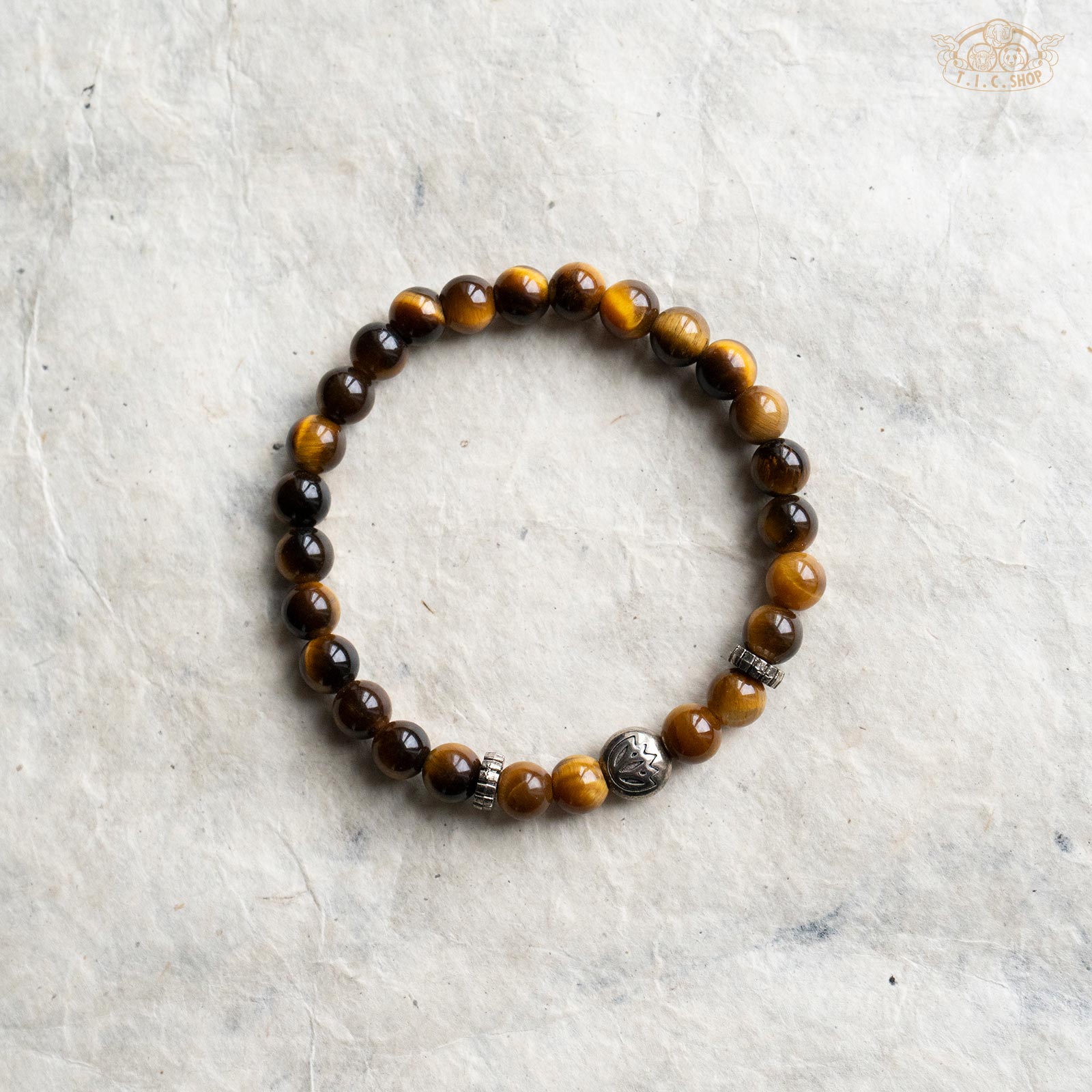 Lotus Tiger Eye 6mm Beads Bracelet