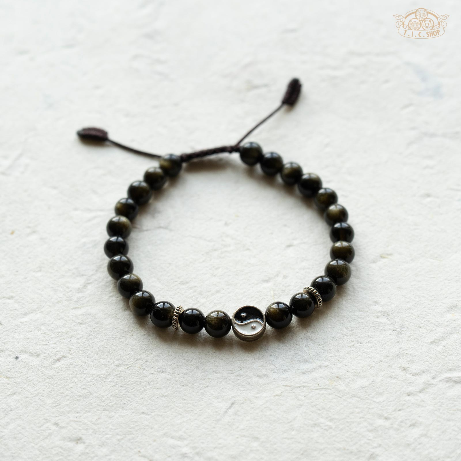 Golden Sheen Obsidian 6mm Beads Bracelet