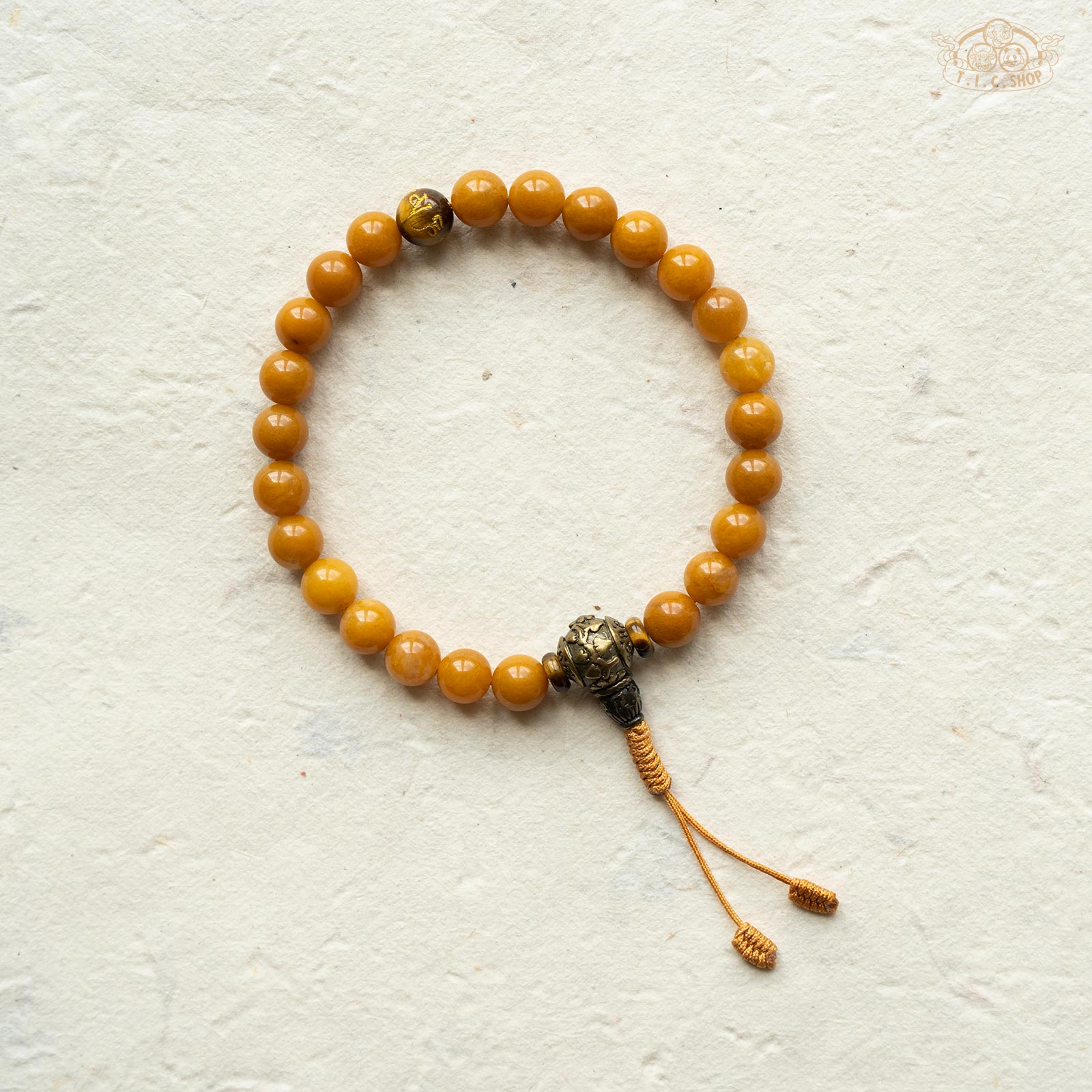Yellow Chalcedony 8mm Beads Wrist Mala Bracelet