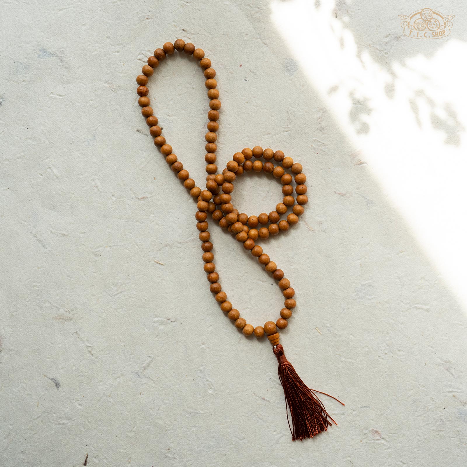 Sandalwood 8mm 108-Bead Traditional Prayer Mala