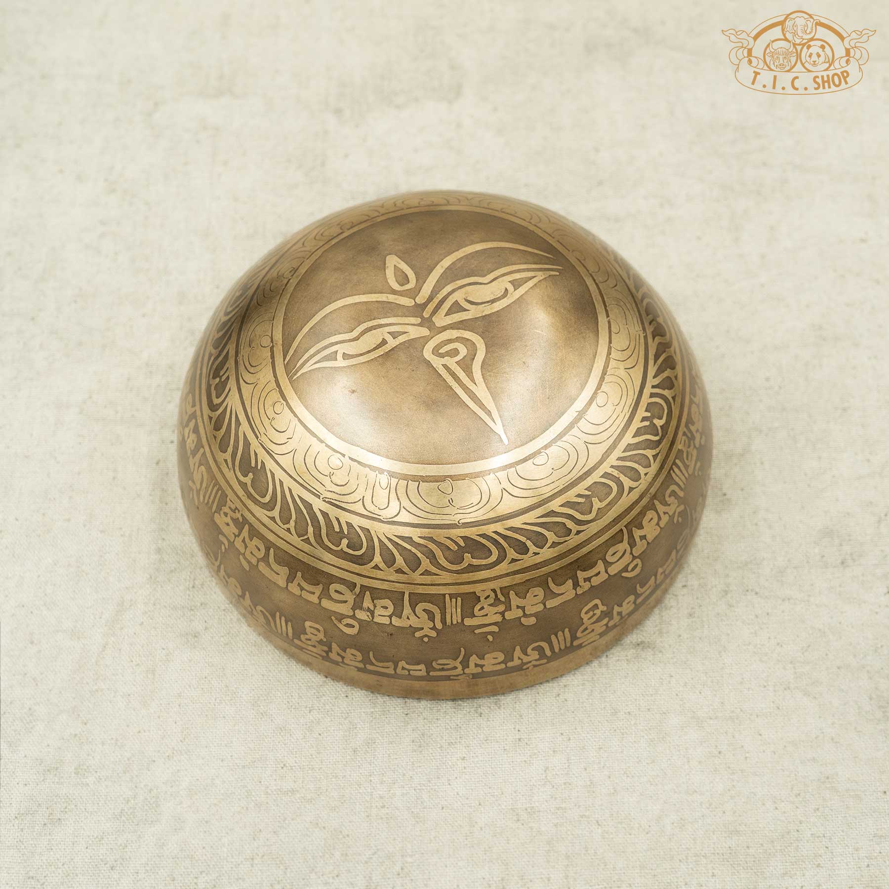 Bottom View of Double Vajra Brass Singing Bowl 12.5cm