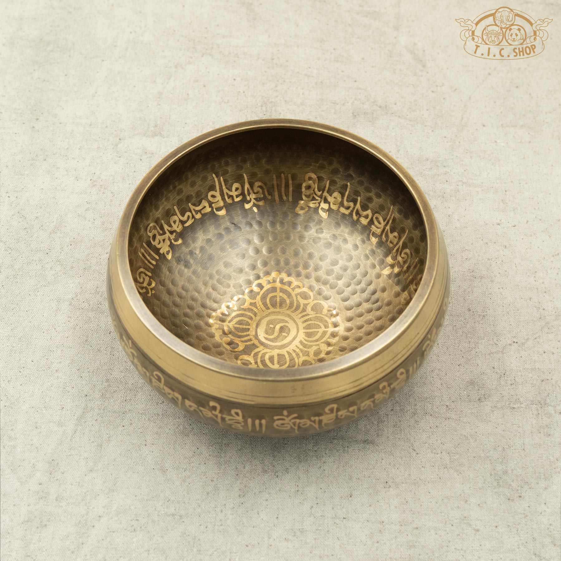 Double Vajra Brass Singing Bowl 13.5cm
