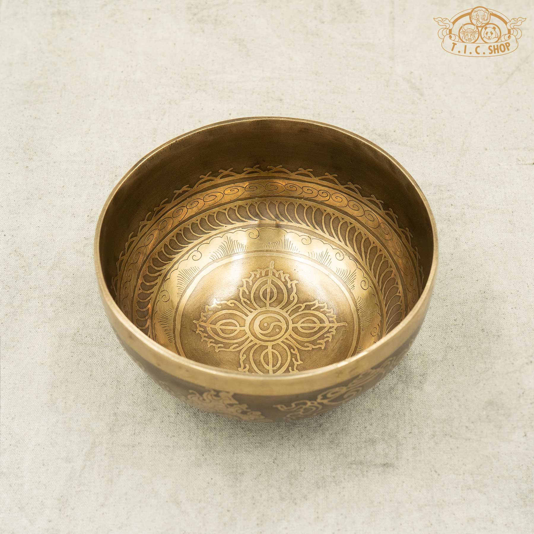 Double Vajra Brass Singing Bowl 14cm
