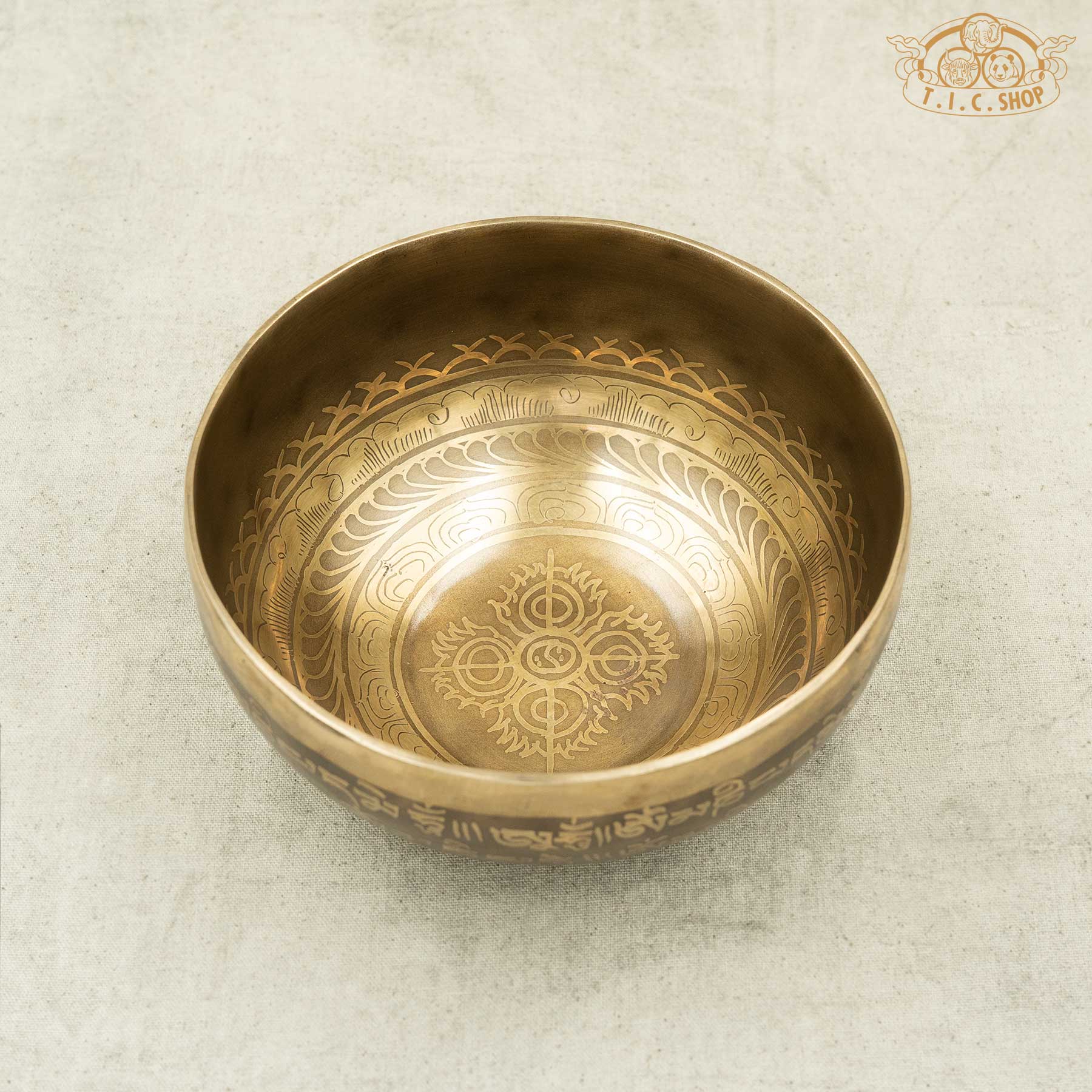 Double Vajra Brass Singing Bowl 15.5cm