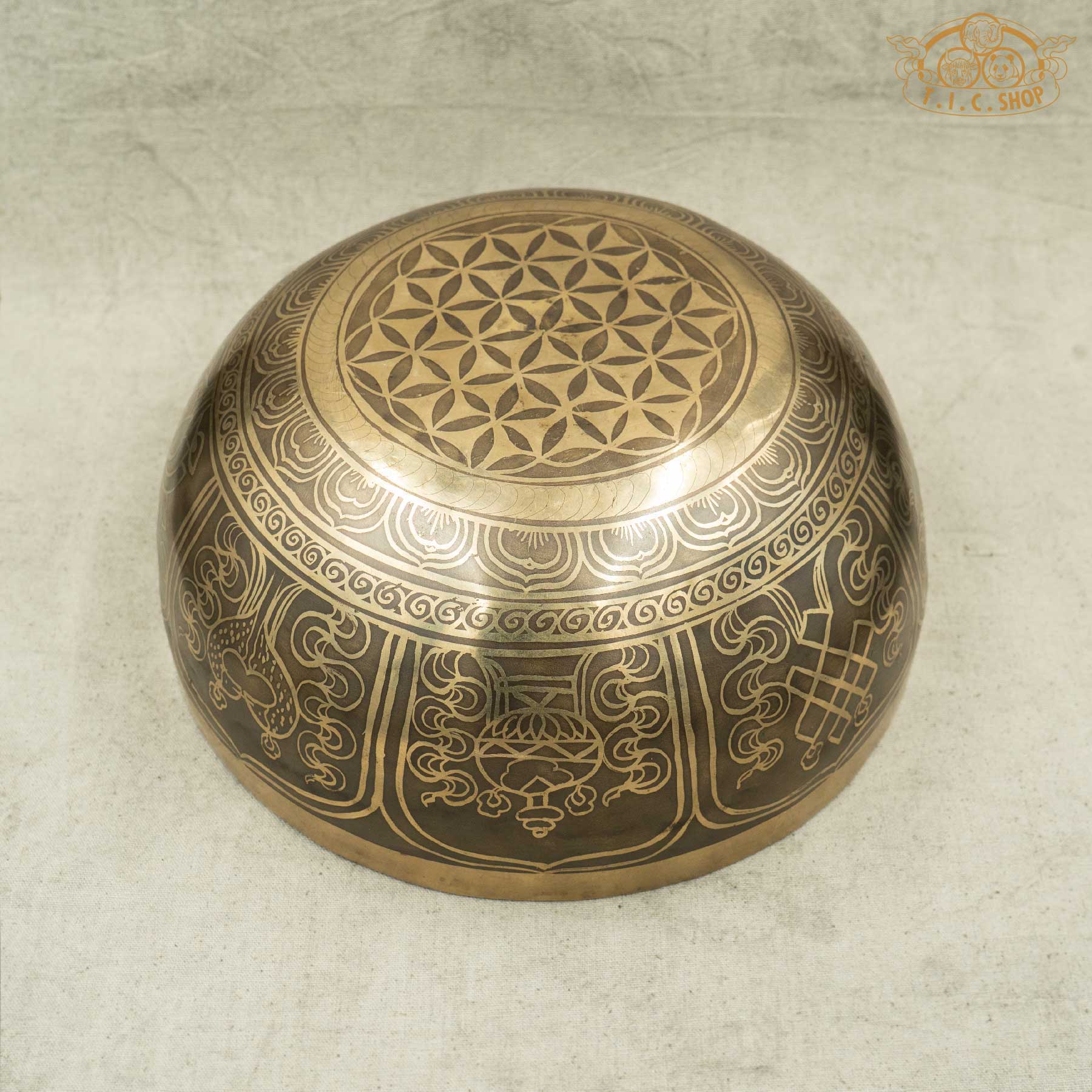 Green Tara Brass Singing Bowl 23cm