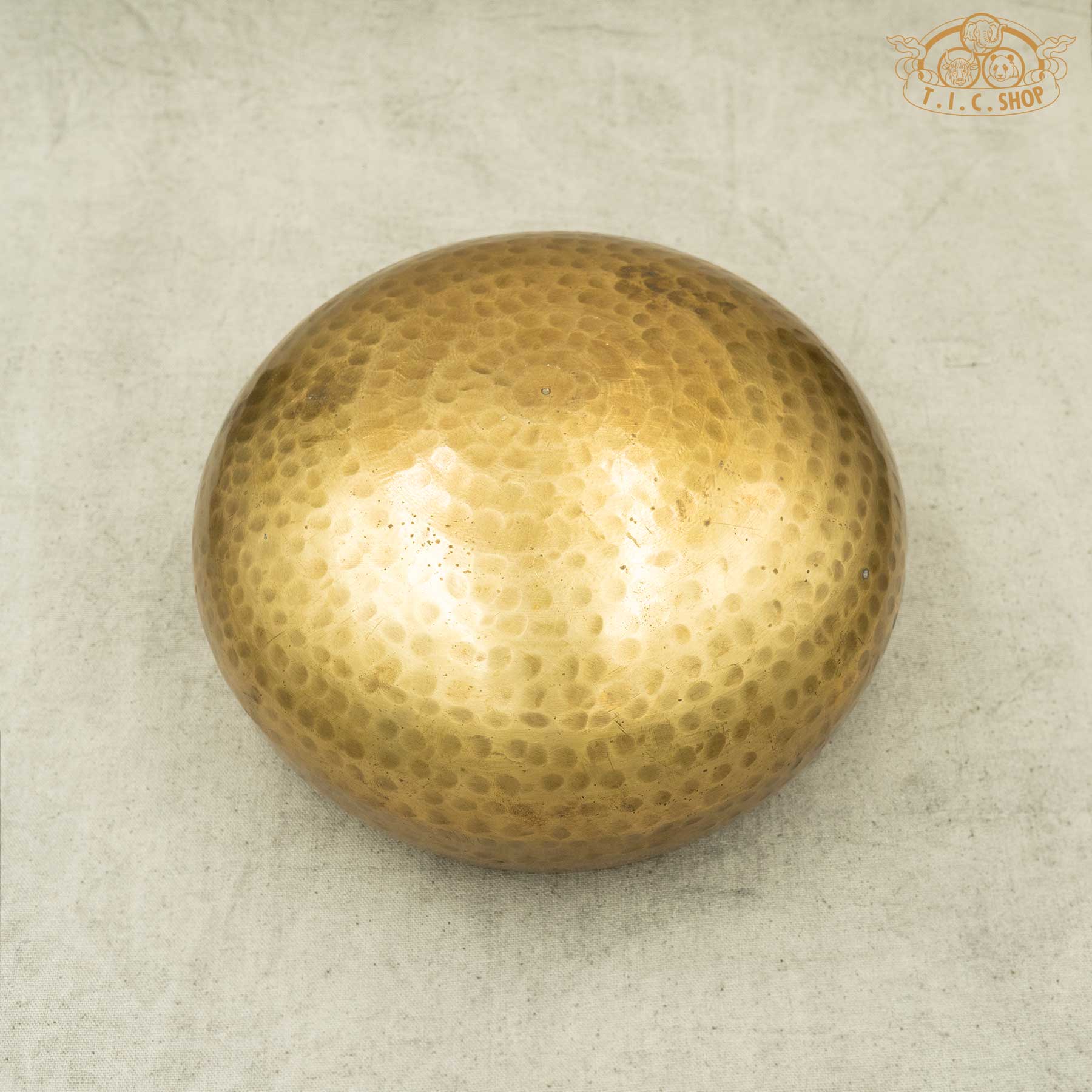 Bottom View of Hand Hammered Brass Singing Bowl 16cm