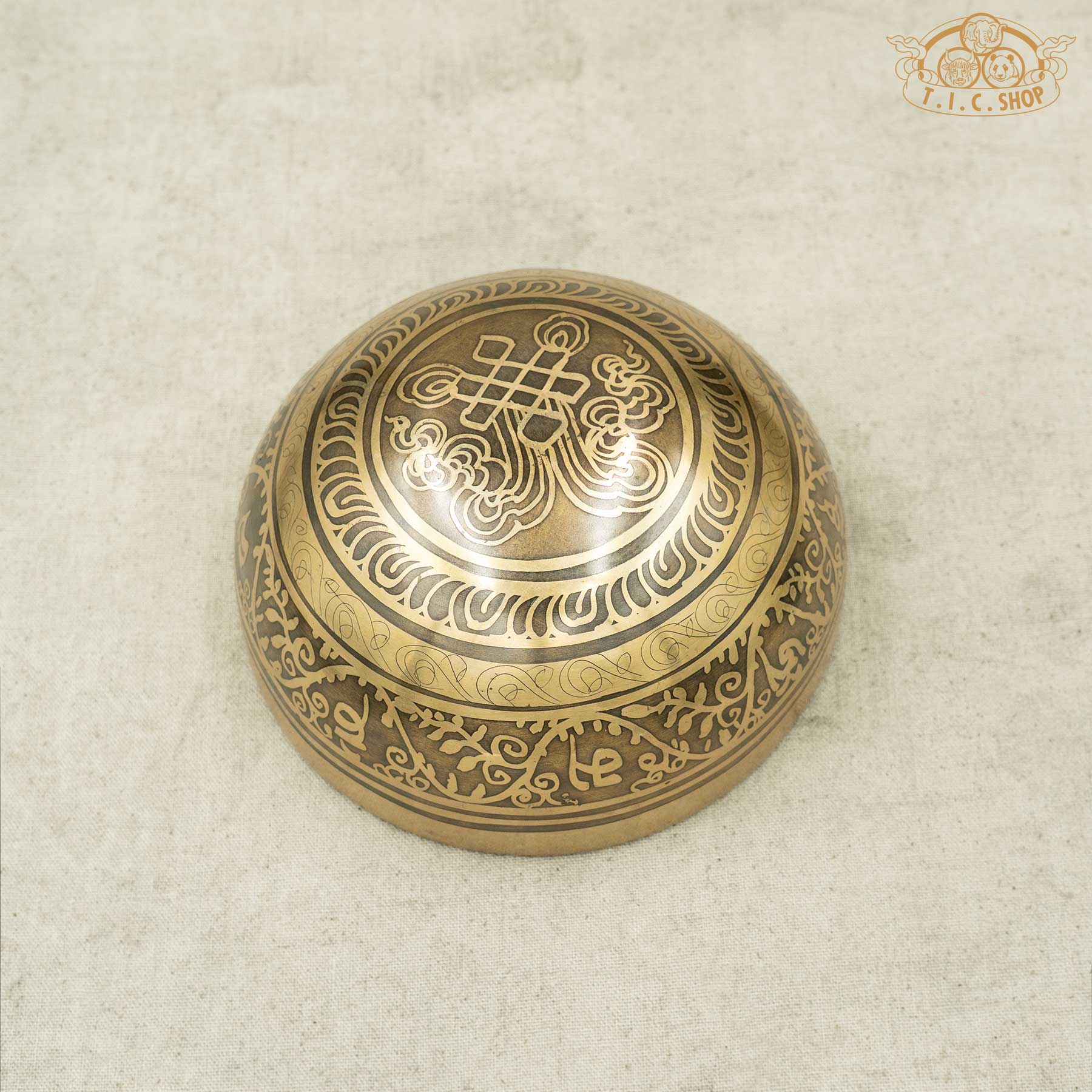 Bottom View of Heart Chakra Mandala Brass Singing Bowl 12.5cm