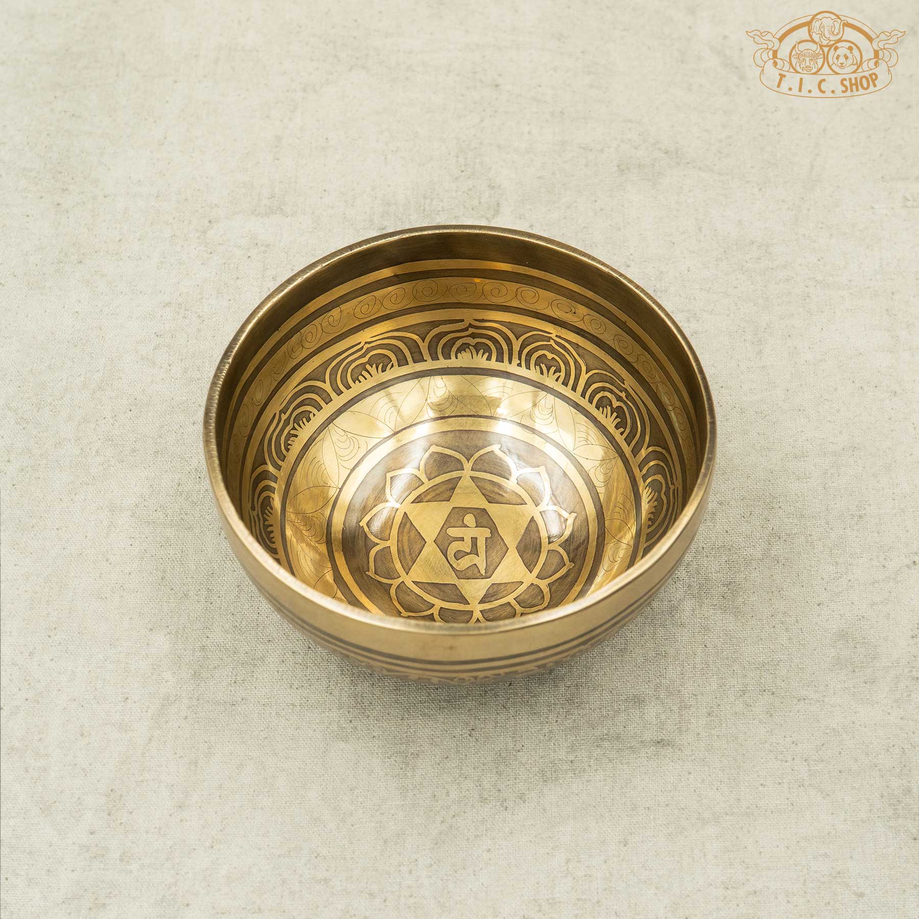 Heart Chakra Mandala Brass Singing Bowl 12.5cm