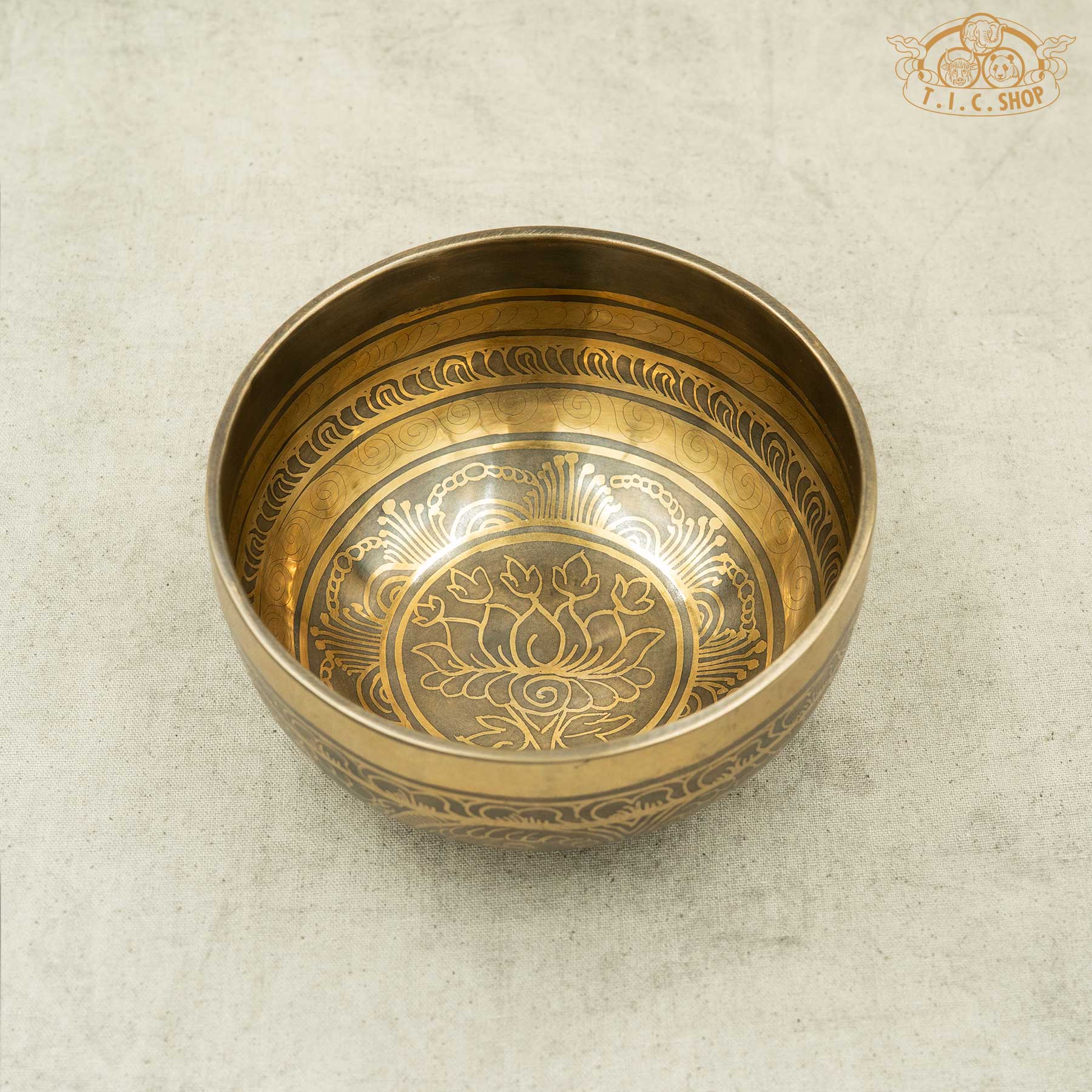 Lotus Blossom Brass Singing Bowl 14.5cm