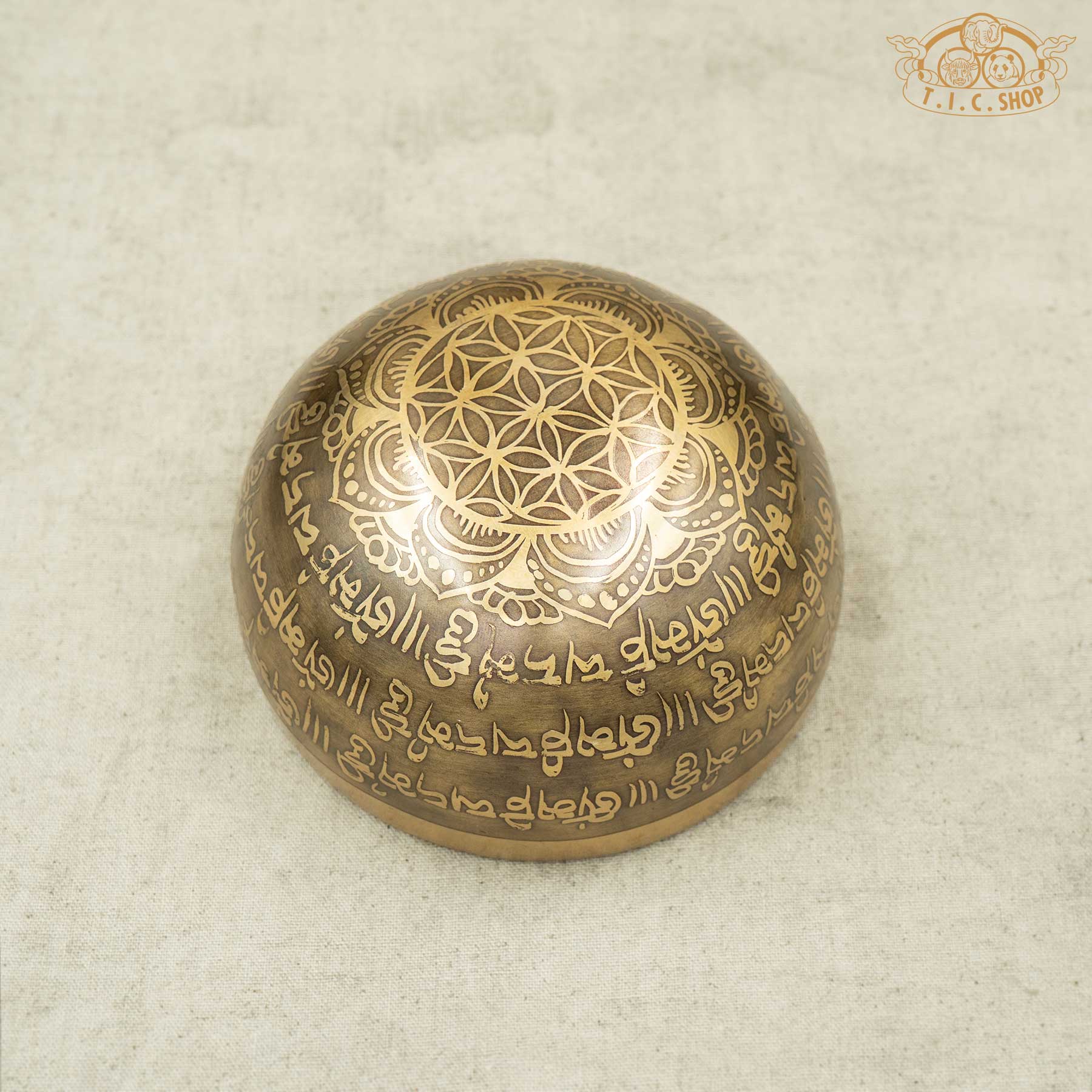 Bottom View of Om Mani Padme Hum Brass Singing Bowl 11.5cm