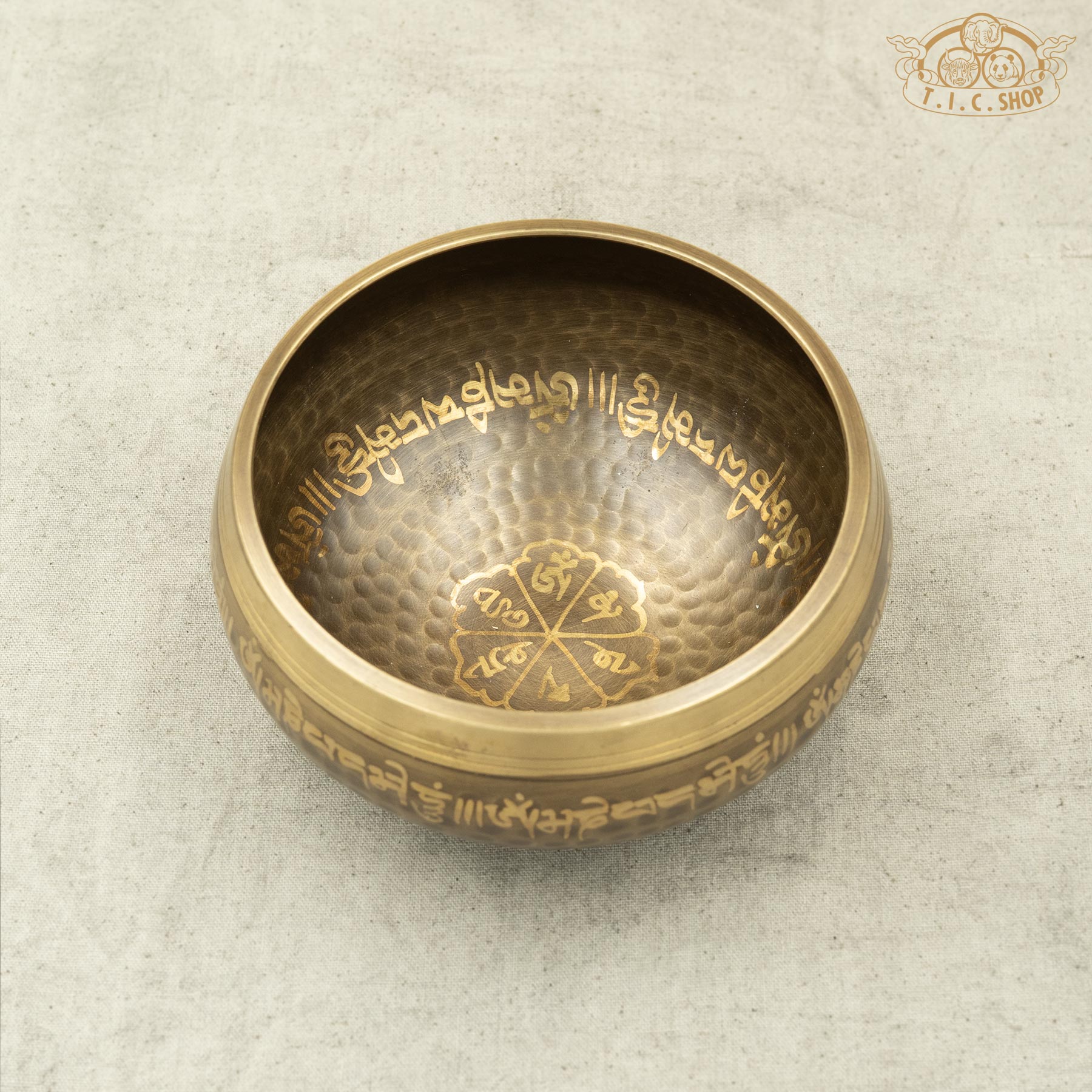 Om Mani Padme Hum Brass Singing Bowl 13.5cm