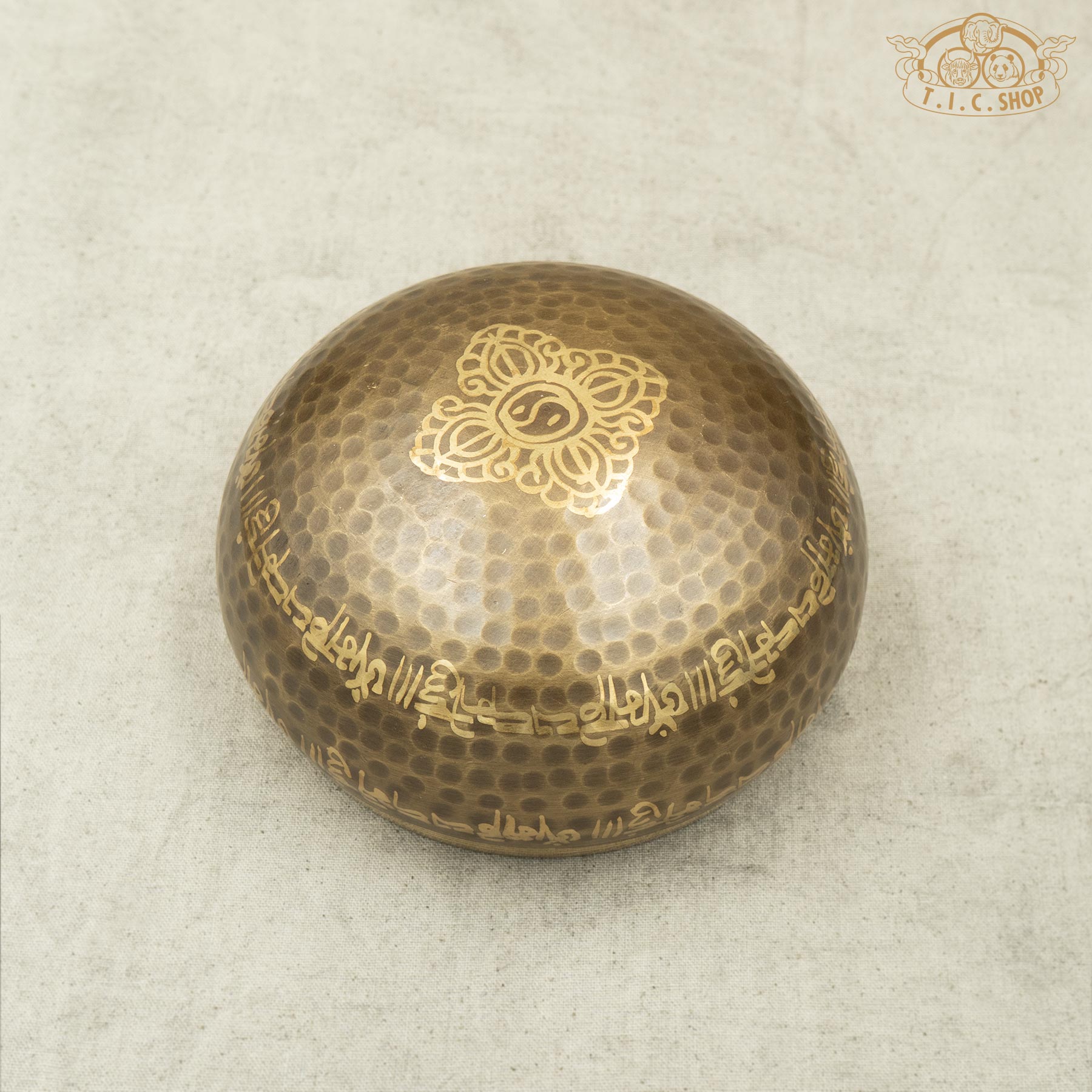 Bottom View of Om Mani Padme Hum Brass Singing Bowl 13.5cm