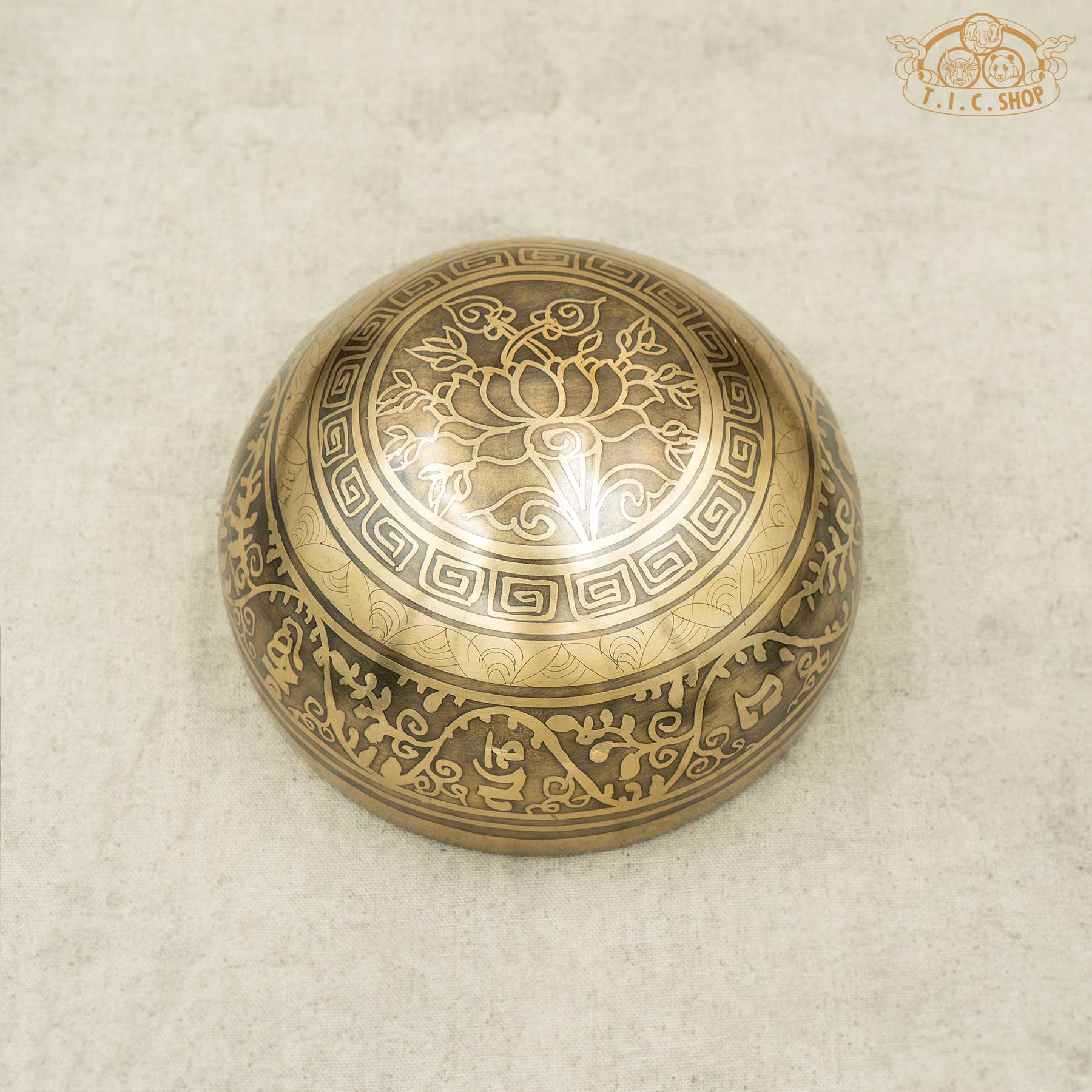 Bottom View of Om Mani Padme Hum Mantra Brass Singing Bowl 13cm