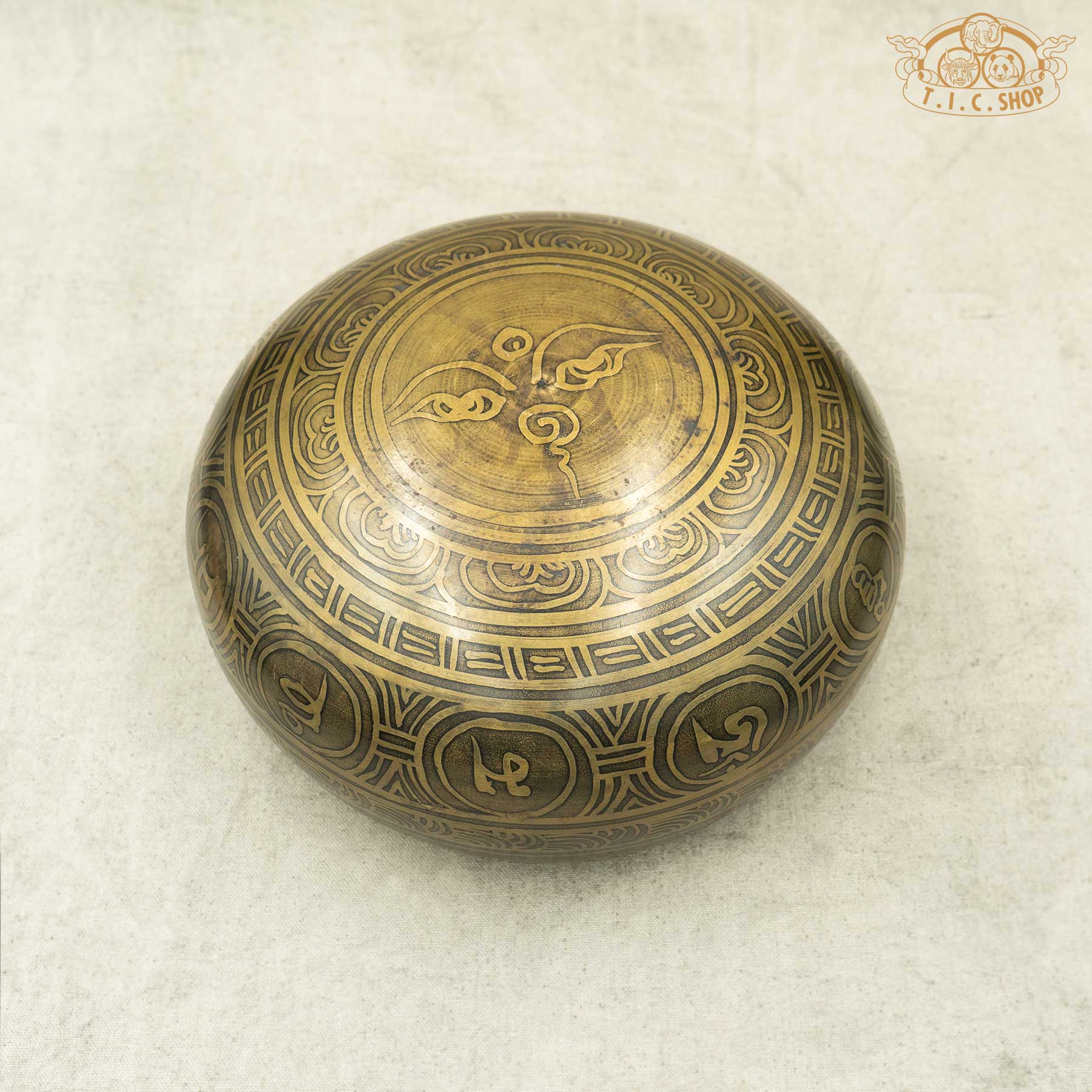 Bottom View of Om Mani Padme Hum Mantra Brass Singing Bowl 16cm