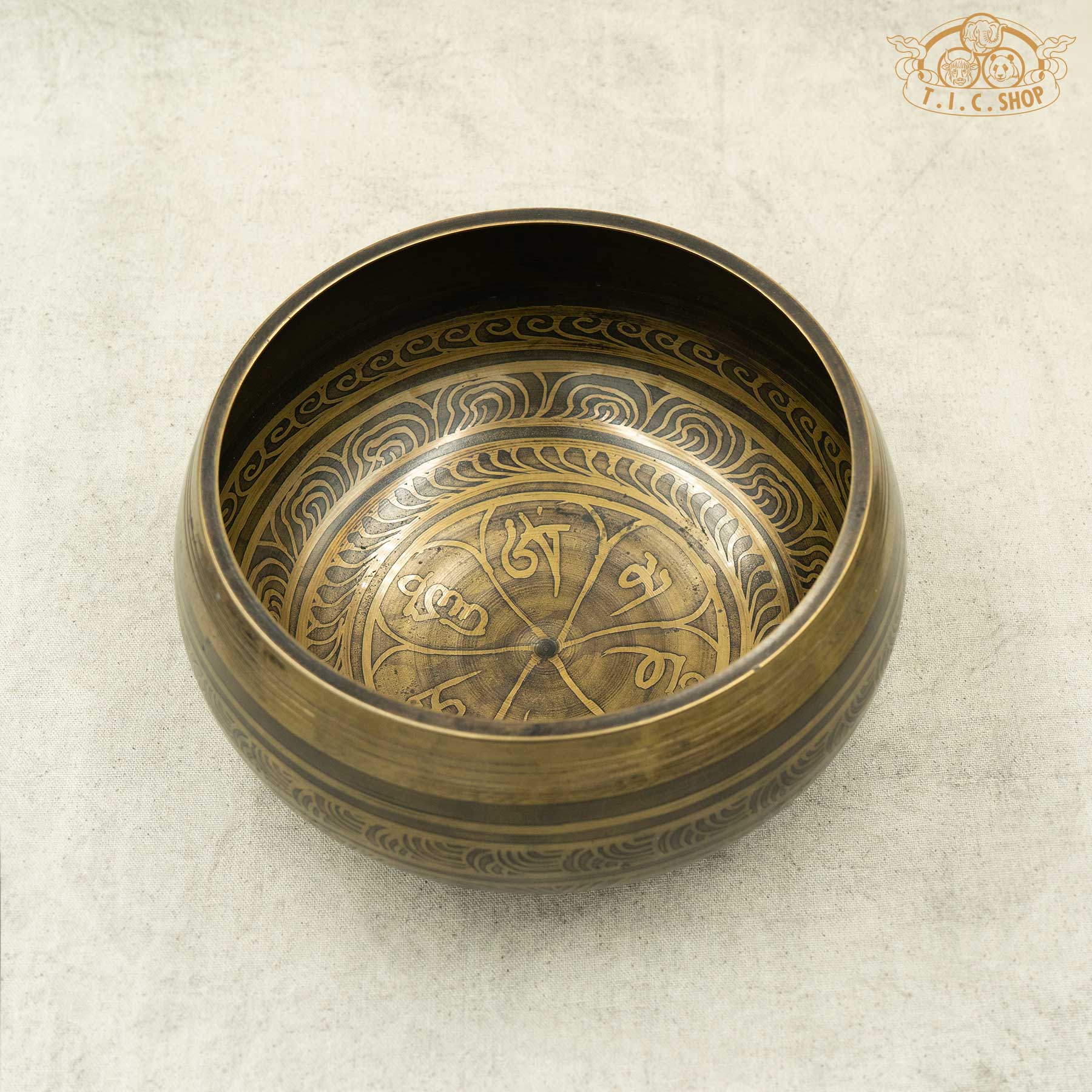 Om Mani Padme Hum Mantra Brass Singing Bowl 16cm