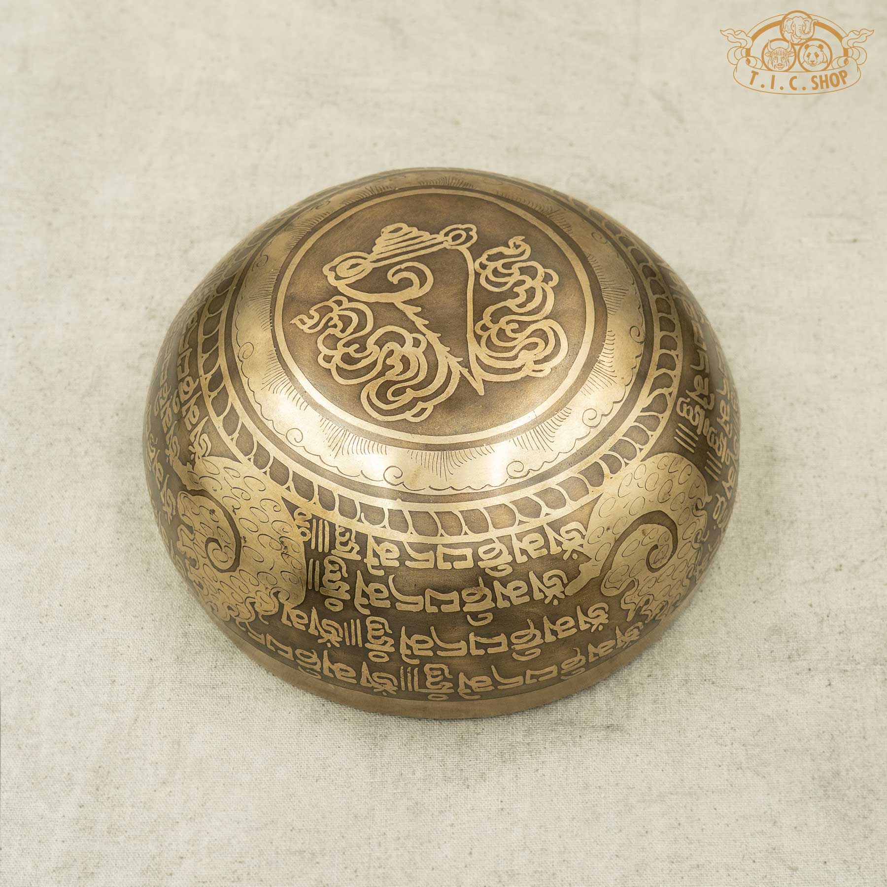 Bottom View of Om Symbol Brass Singing Bowl 17cm