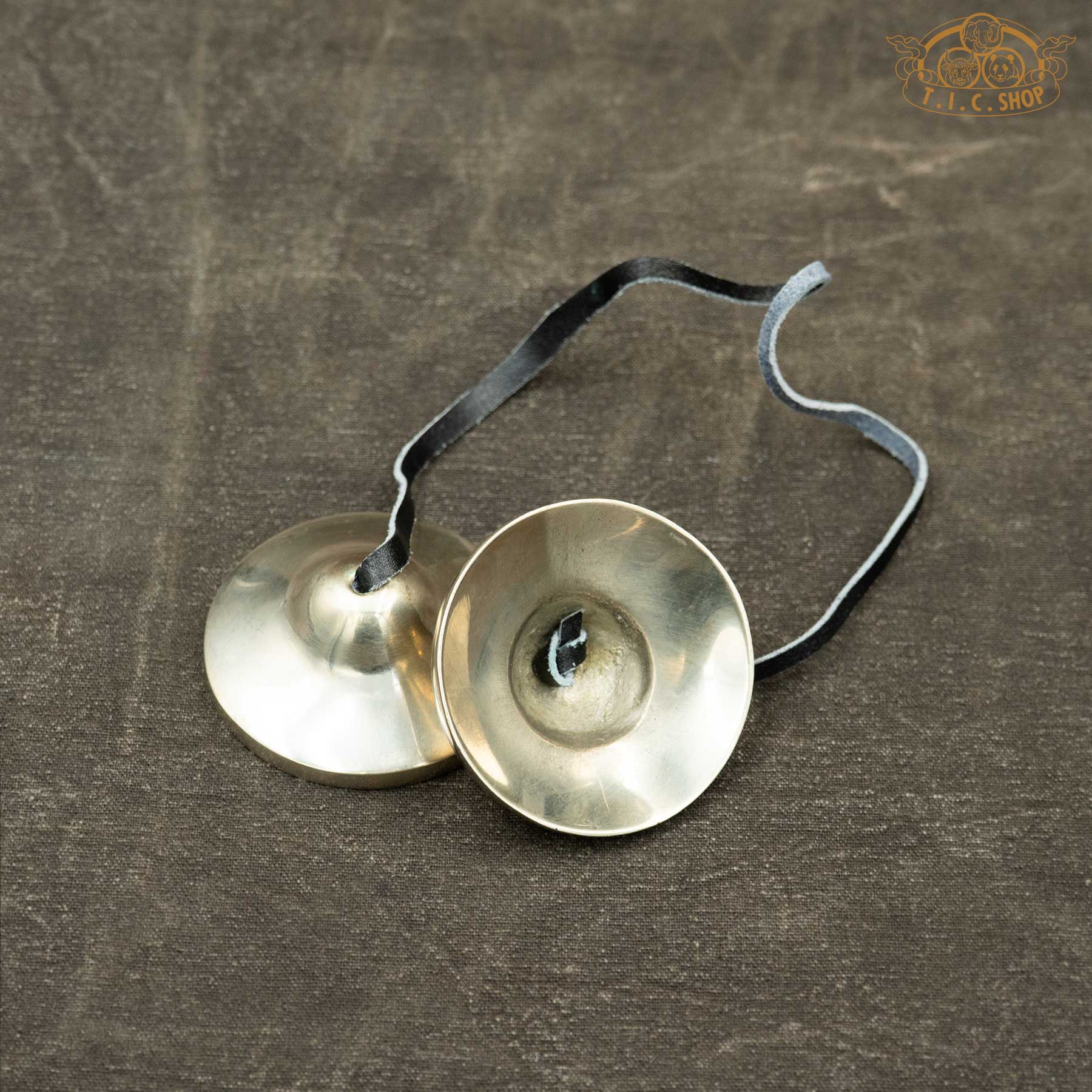 Reverse side of Plain Handmade Tibetan Tingsha Meditation Bells 6cm