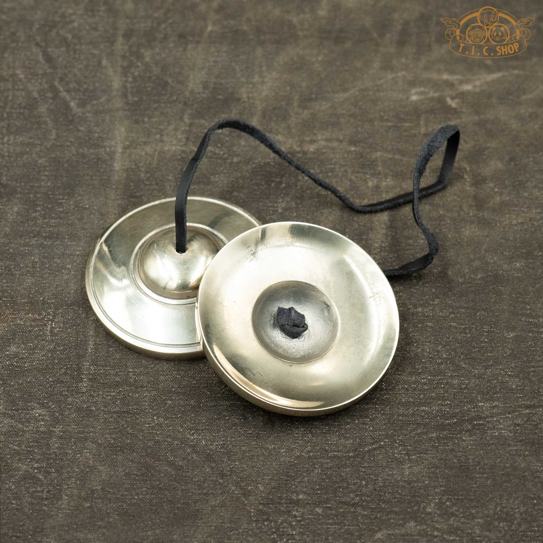 Reverse side of Plain Handmade Tibetan Tingsha Meditation Bells 7.8cm