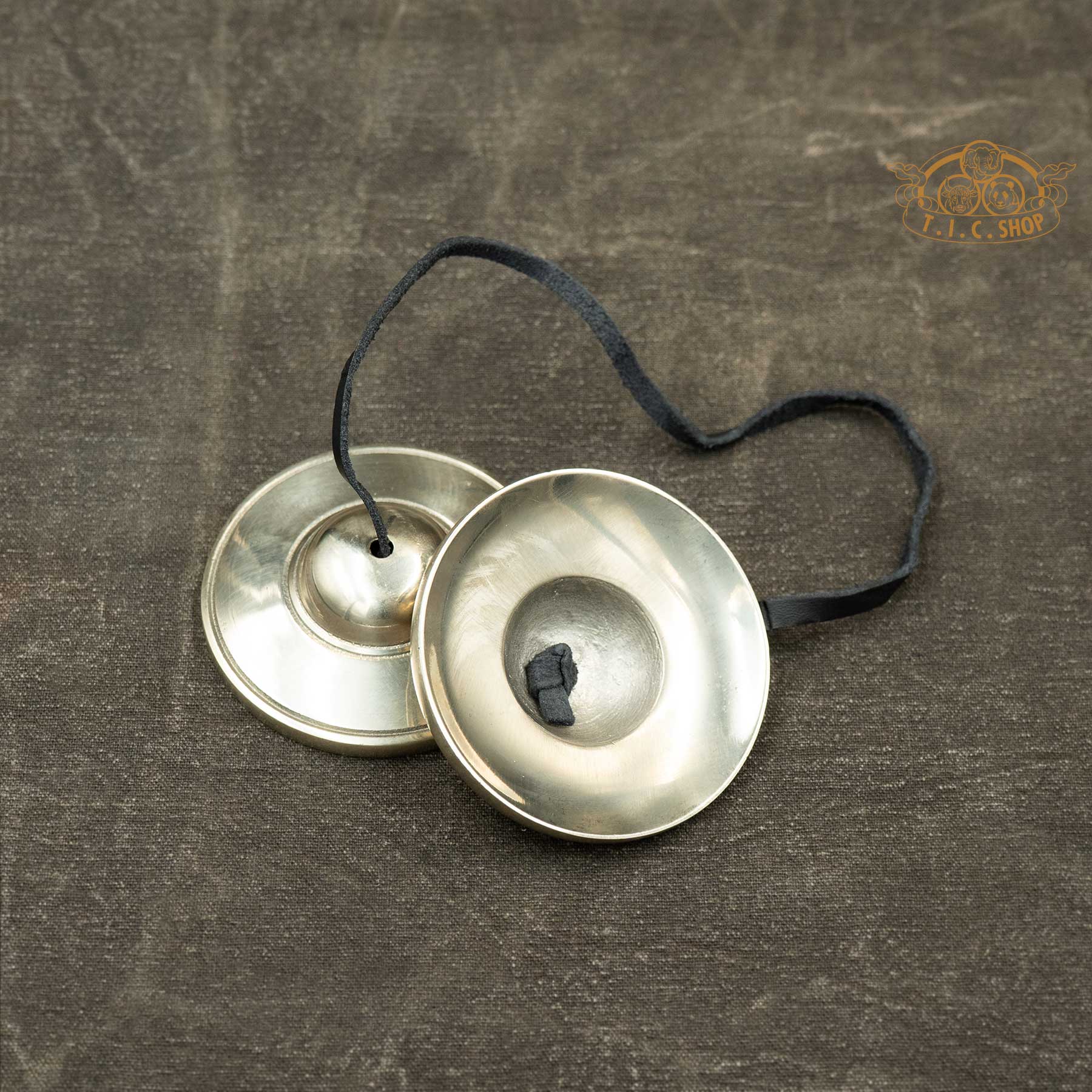 Reverse side of Plain Handmade Tibetan Tingsha Meditation Bells 7cm