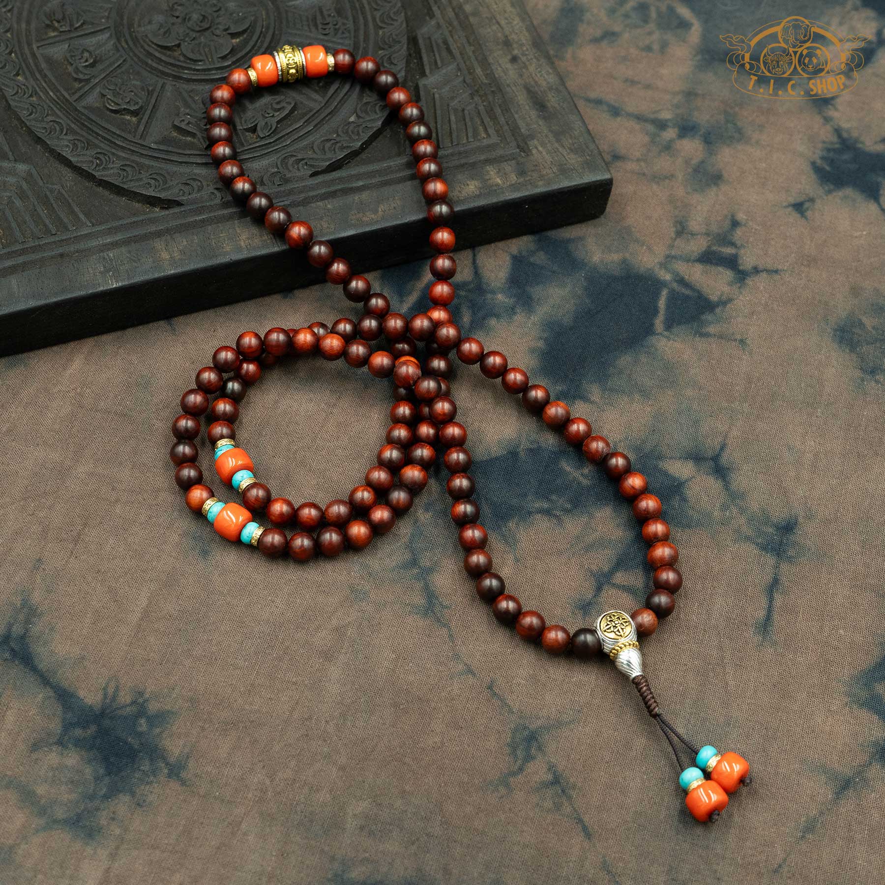 Each 8 mm bead reveals a rich reddish tone and smooth texture, gradually developing a beautiful natural shine through regular use.