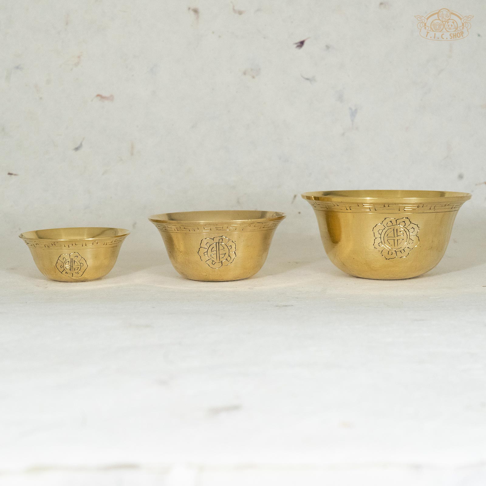 Traditional Tibetan Brass Offering Bowl _ Ø 6.5 cm,Ø 8.5 cm,Ø 10 cm