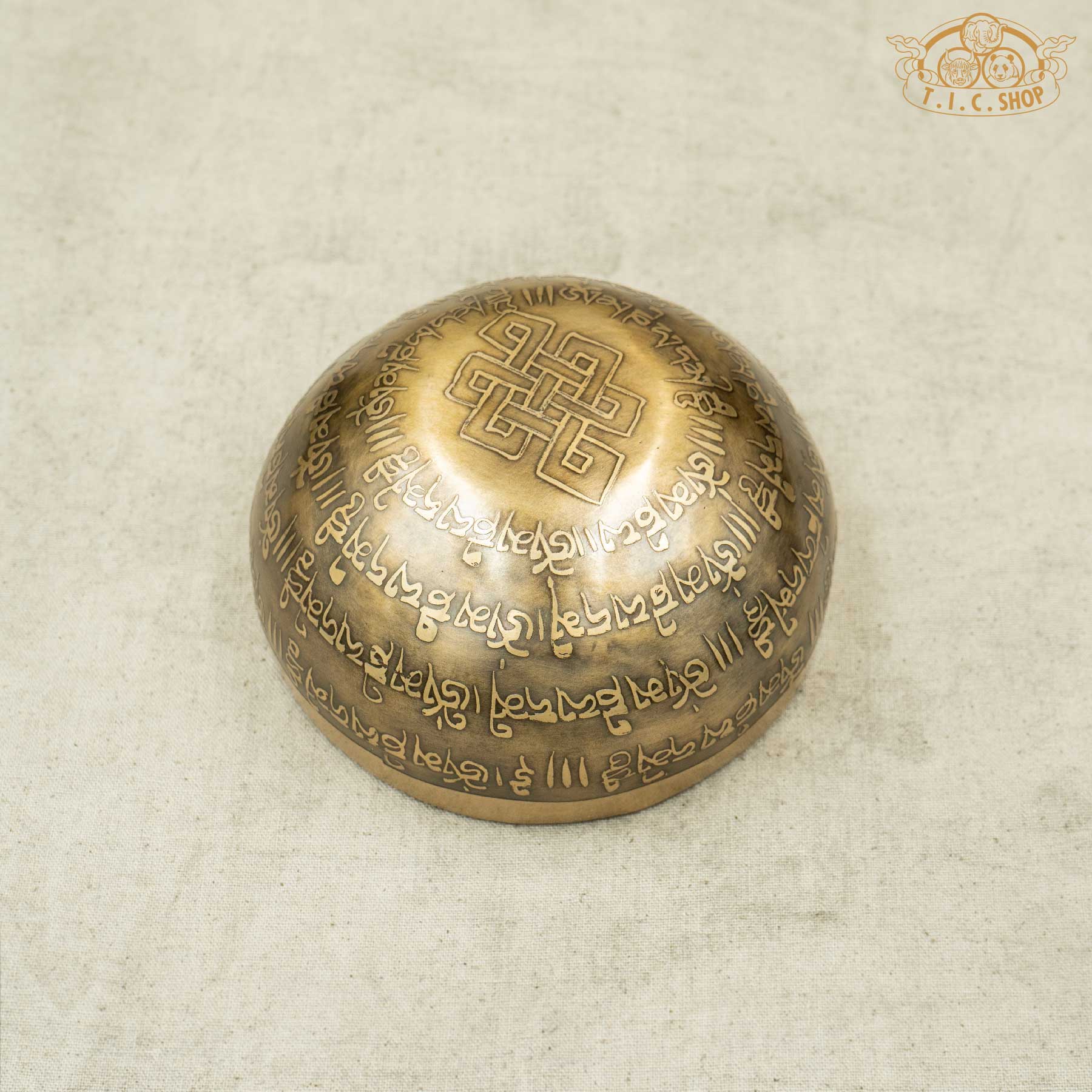 Bottom View of Throat Chakra Mandala Brass Singing Bowl 12cm
