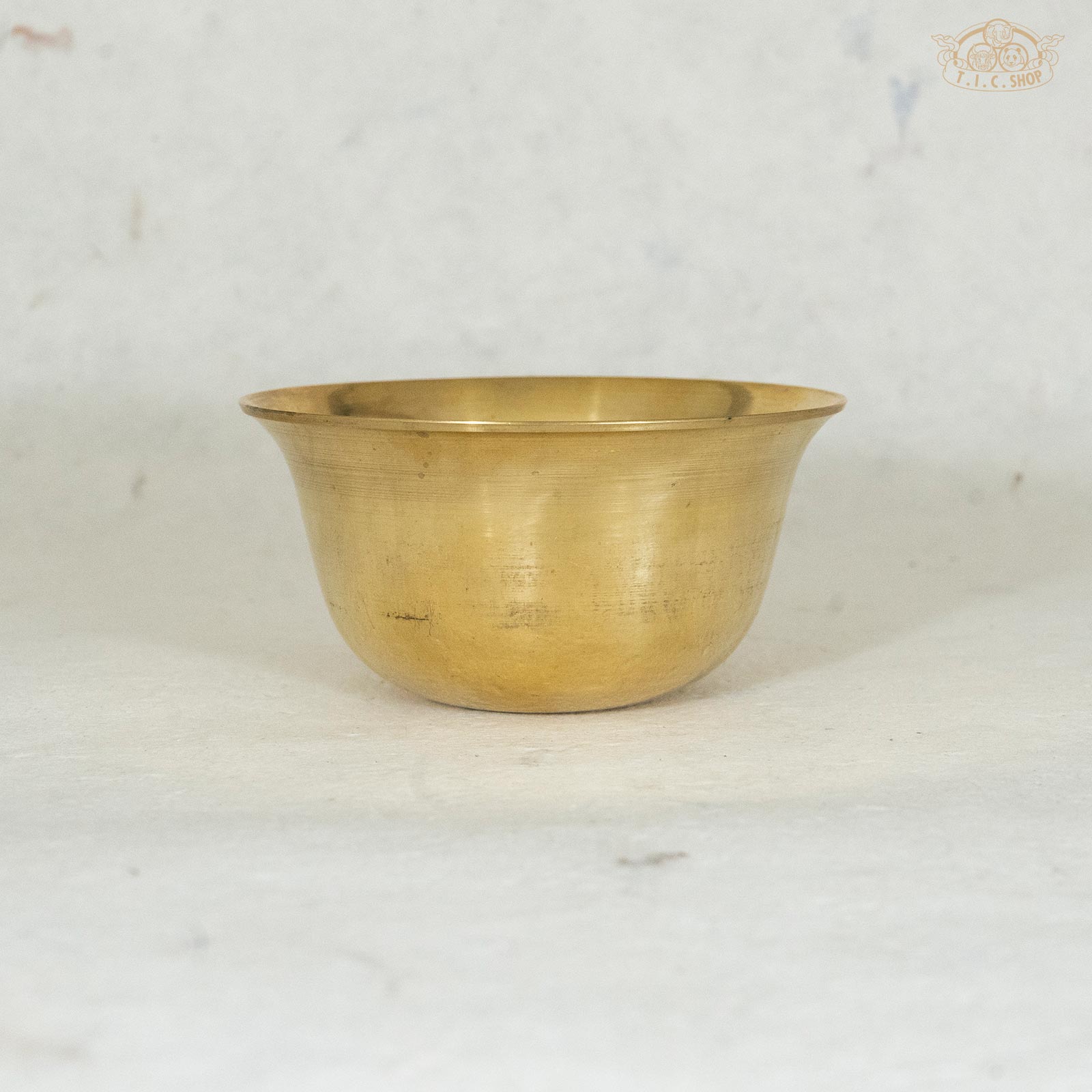 Traditional Tibetan Brass Plain Offering Bowl_Ø 10 cm