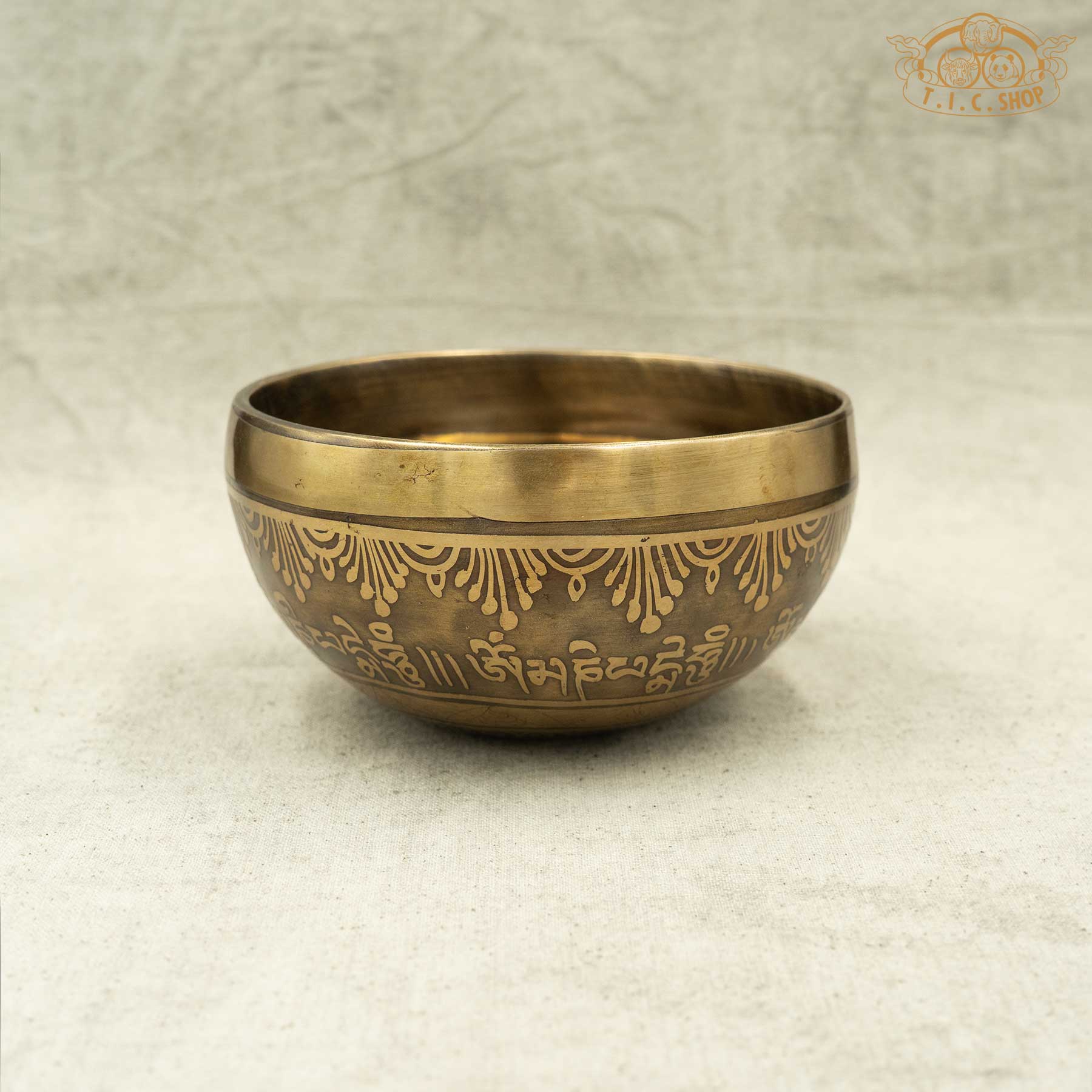 Side View of Tree of Life Brass Singing Bowl 11cm