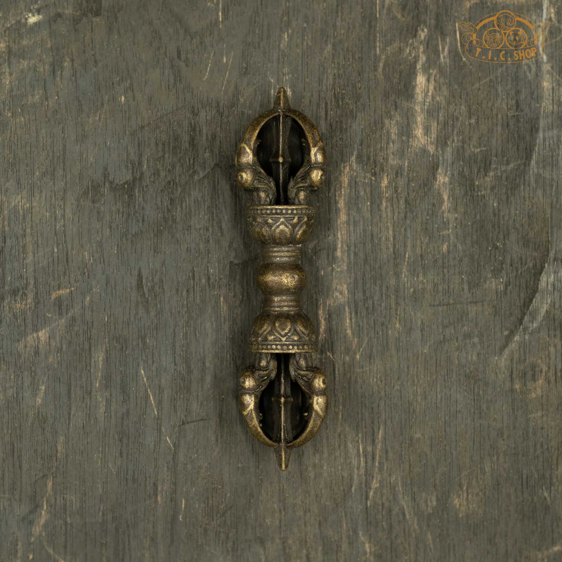 Tibetan ritual Vajra Dorje made of bronze, used for altar offerings and spiritual practice