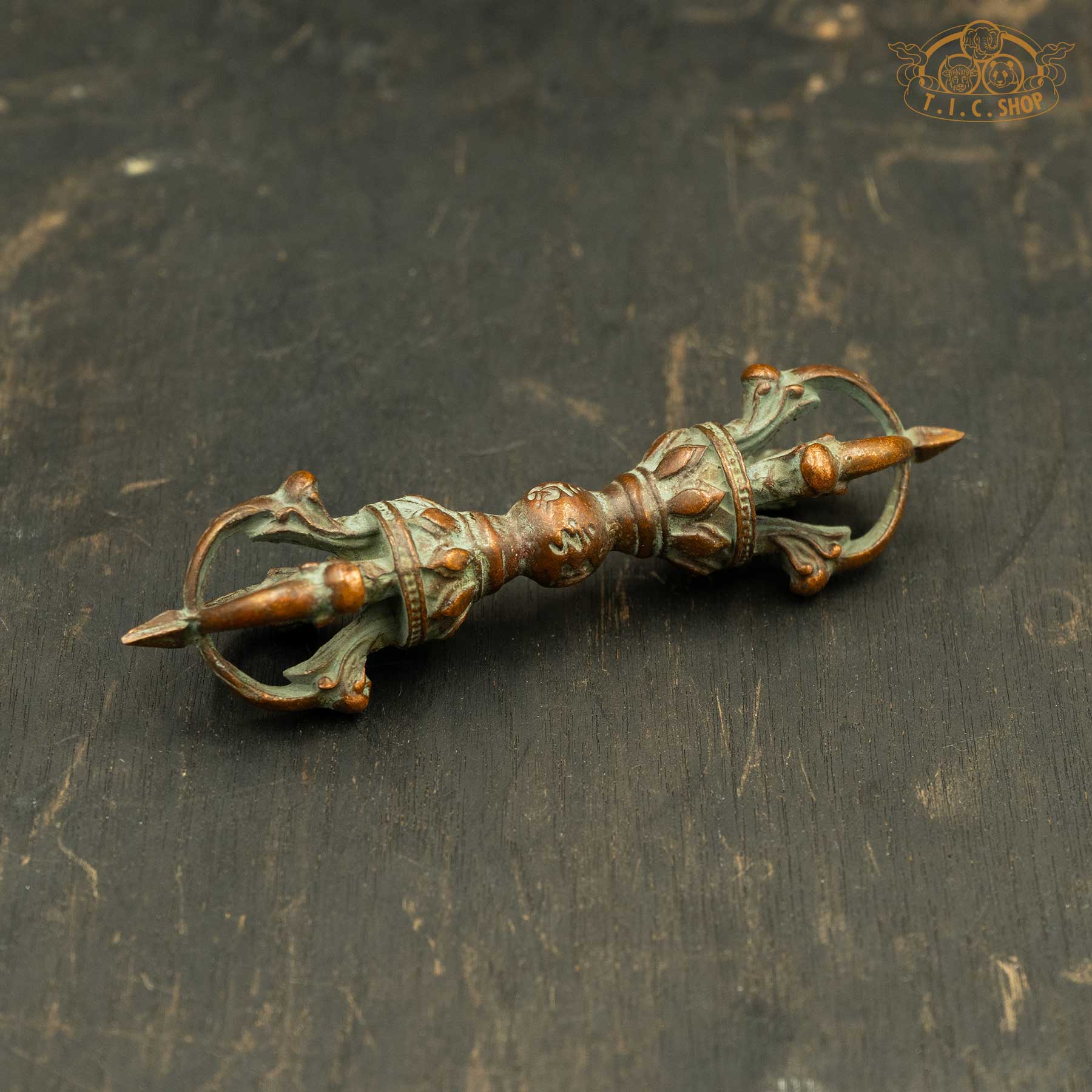 Bronze Tibetan Five-Pronged Vajra Dorje handmade for Buddhist rituals and meditation practice,symbolizing the five widoms of the Buddha