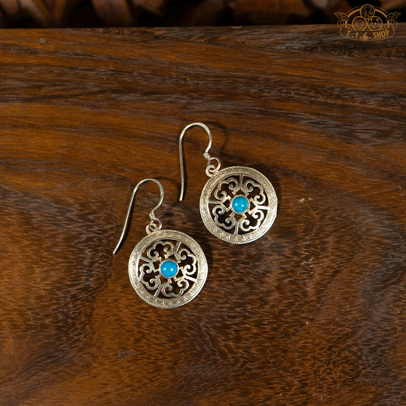 Mandala Tibetan Style 925 Silver Earring