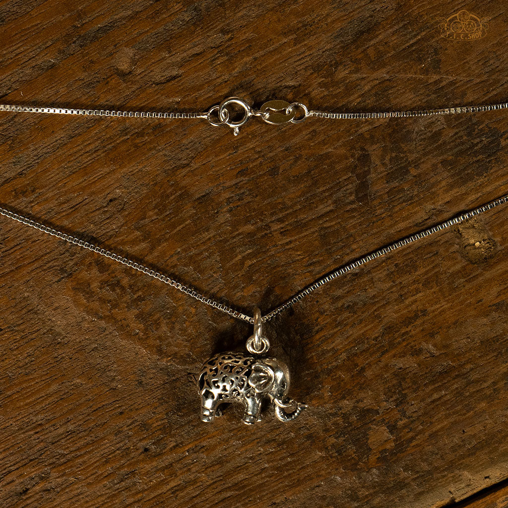 Lucky Elephant 925 Silver Pendant Necklace