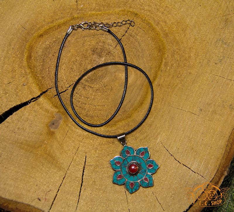 Lotus Blossom Handmade Tibetan Style Pendant Necklace