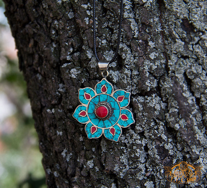Lotus Blossom Handmade Tibetan Style Pendant Necklace