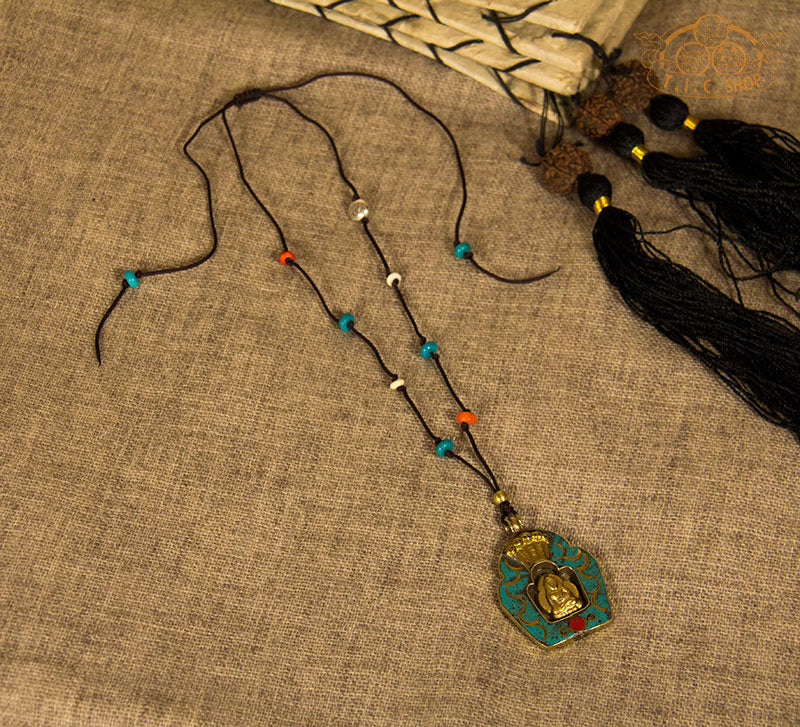 Buddha Tibetan Style Amulet Pendant Necklace