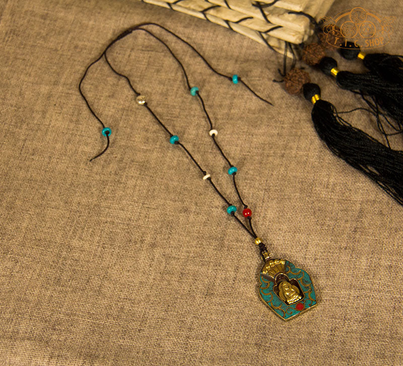 Buddha Tibetan Style Amulet Pendant Necklace