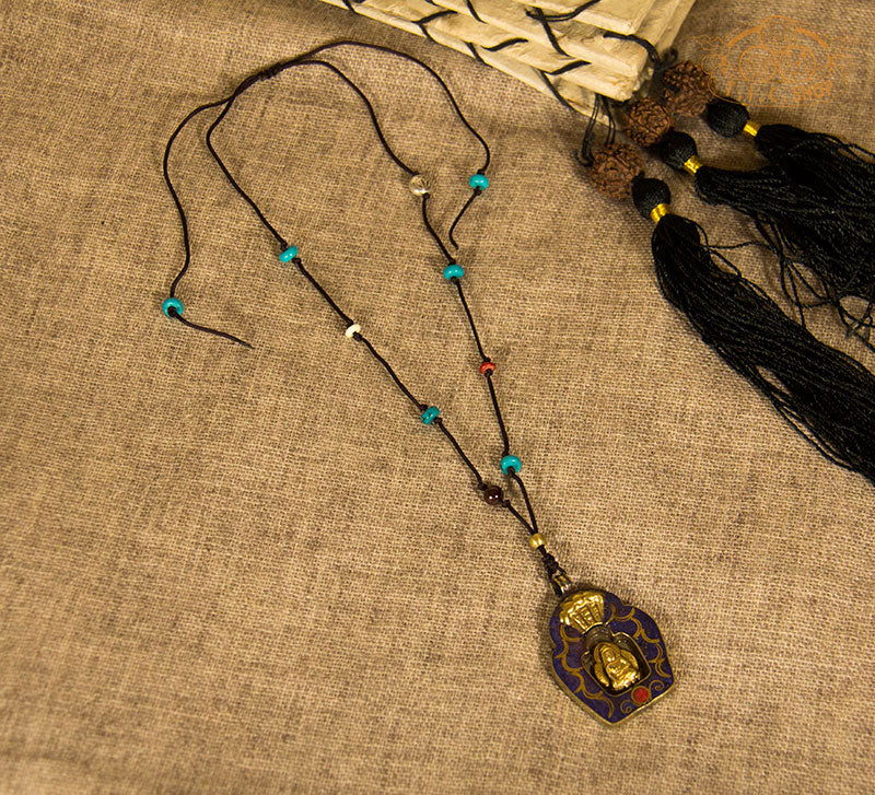 Buddha Tibetan Style Amulet Pendant Necklace