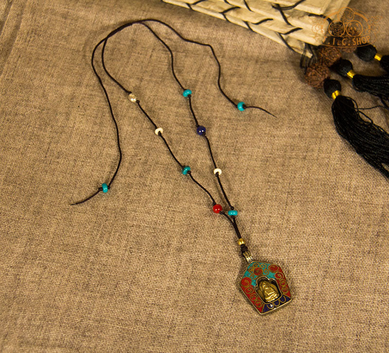 Buddha Tibetan Style Amulet Pendant Necklace