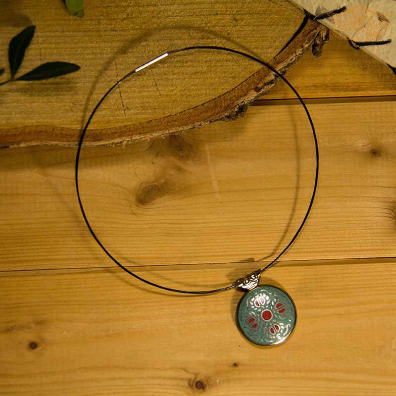 Symbolic Double-Sided Inlay Amulet Pendant Necklace
