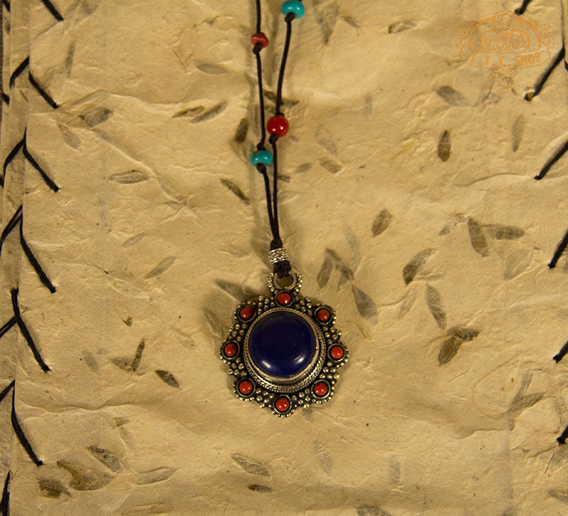 Floral Tibetan Style Pendant Necklace