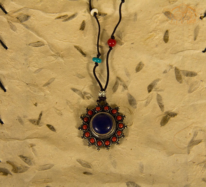 Floral Tibetan Style Pendant Necklace