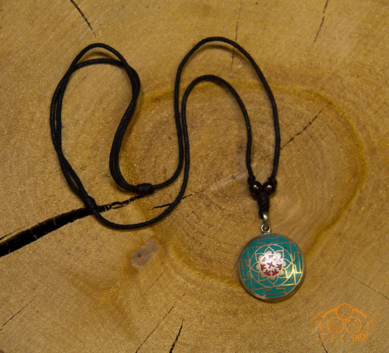 Mandala Tibetan Style Inlay Pendant Necklace