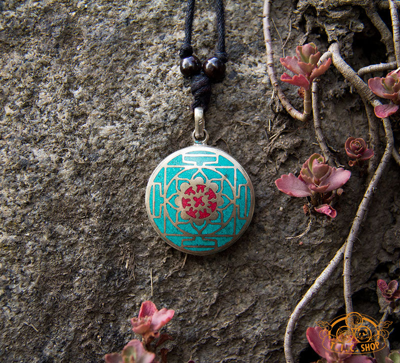 Mandala Tibetan Style Inlay Pendant Necklace