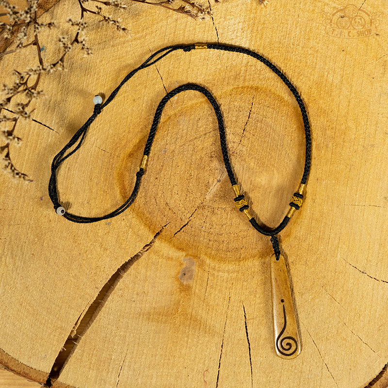 Rising Spiral Yak Bone Amulet Pendant Necklace