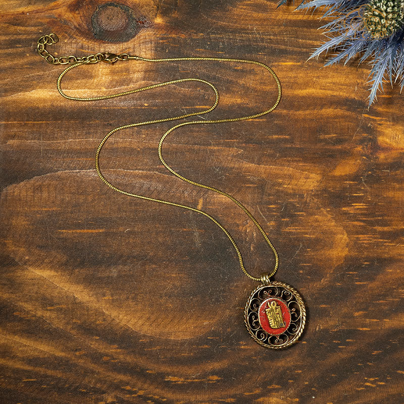 Handmade OM Symbol Double-side Necklace