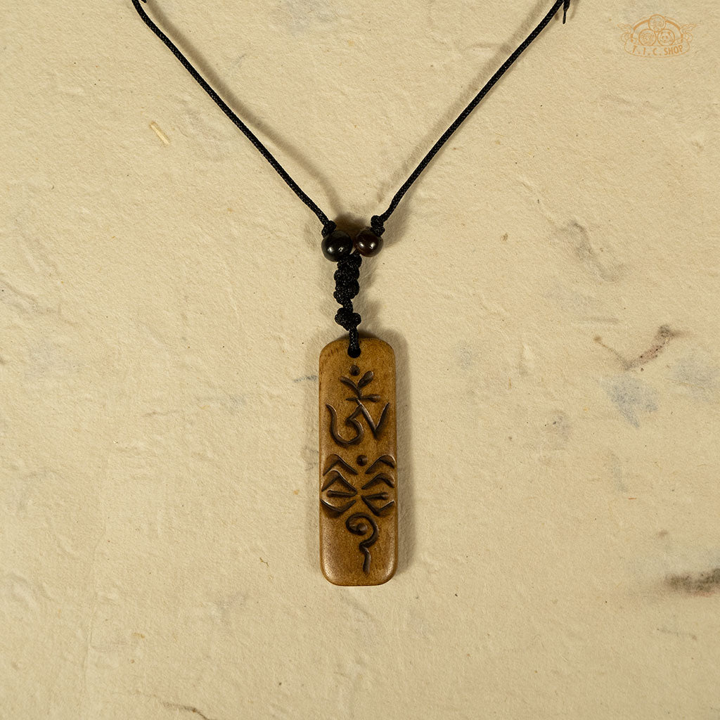 Symbolic Yak Bone Amulet Pendant Necklace
