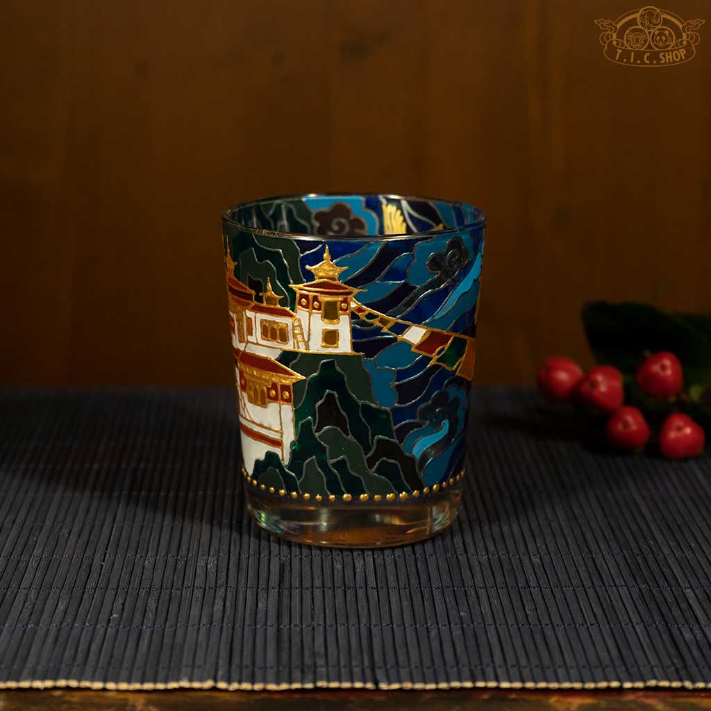 Hand Painted Temple Scenery Candle Holder