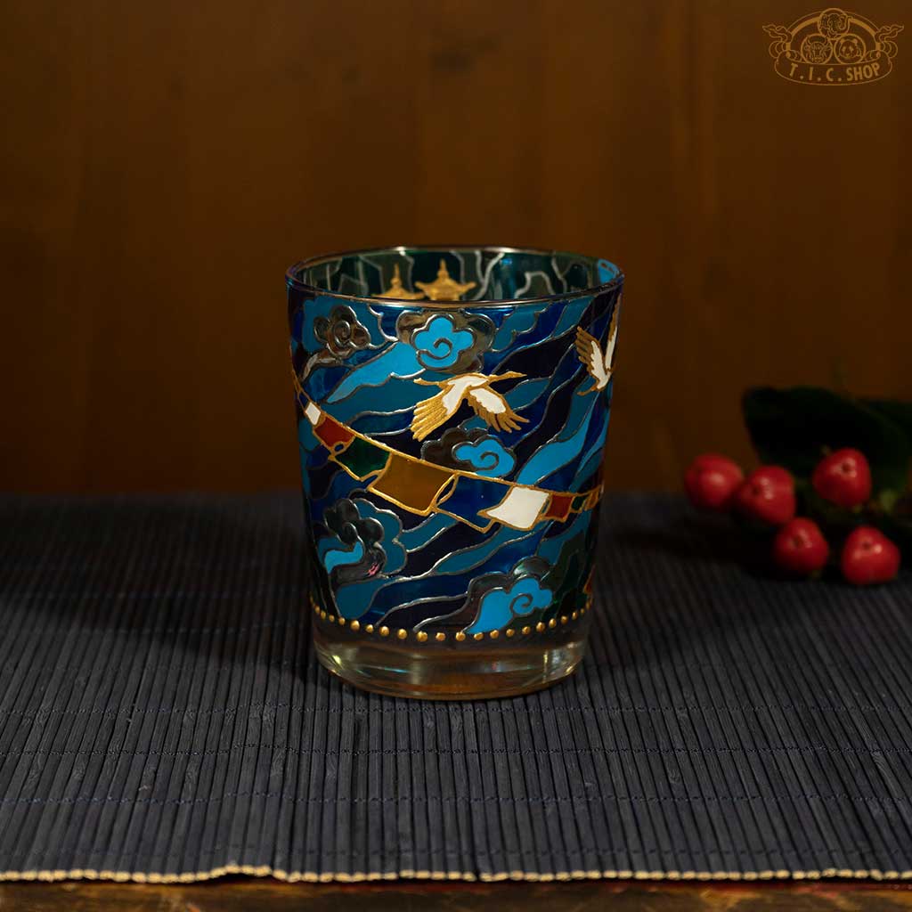 Hand Painted Temple Scenery Candle Holder