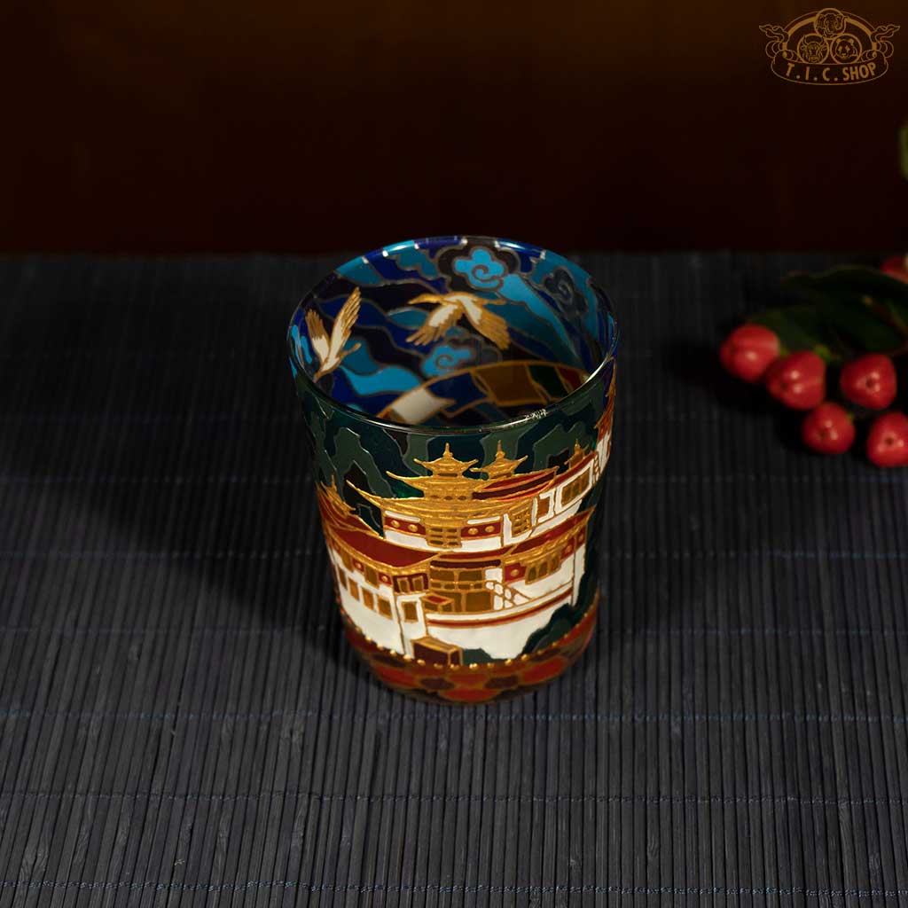 Hand Painted Temple Scenery Candle Holder