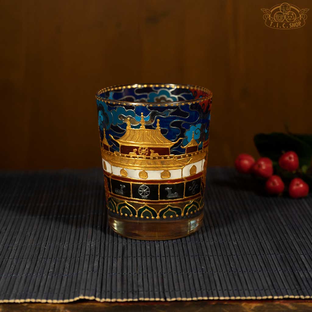 Hand Painted Temple Scenery Candle Holder